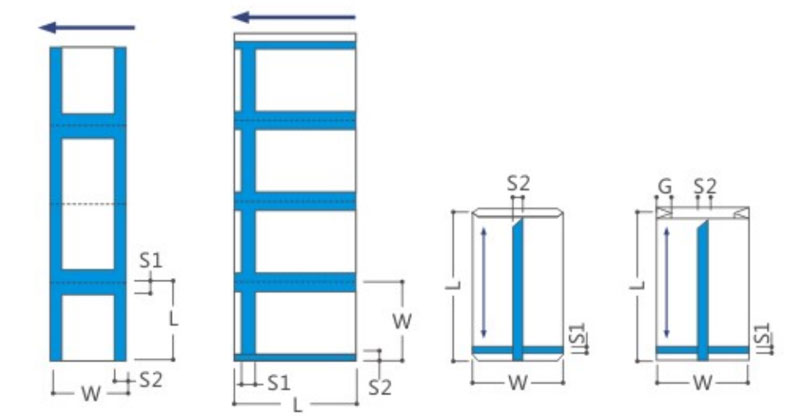 Máquina para fazer sacos com selagem de três lados e selagem intermediária (bobinadeira dupla)